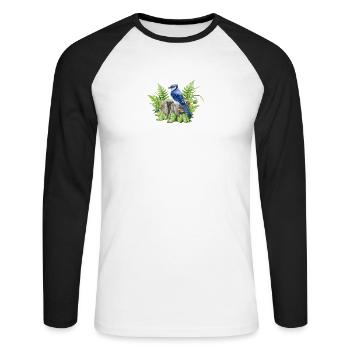 Blue jay - Unisex Long Sleeve Baseball T-Shirt - white/black - Front - Nik (191cm)