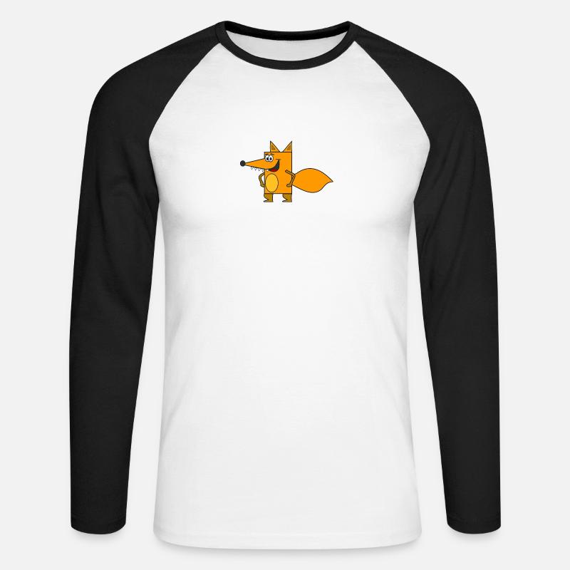 arctic fox fuchs68 - Unisex Baseballshirt langarm - Weiß/Schwarz