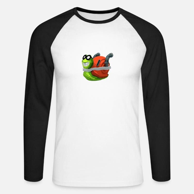 SchneckenMops - Unisex Baseballshirt langarm - Weiß/Schwarz