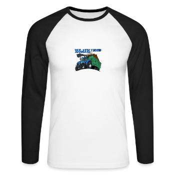 mouvement i bleu - T-shirt baseball manches longues Homme - blanc/noir - Devant - Nik (191cm)