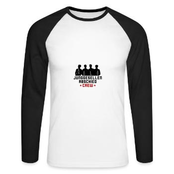 Junggesellen Crew Jga - Unisex Baseballshirt langarm - Weiß/Schwarz - Vorne - Nik (191cm)