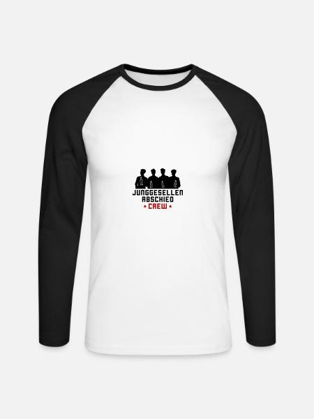 Junggesellen Crew Jga - Unisex Baseballshirt langarm - Weiß/Schwarz