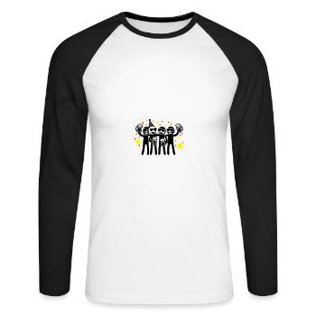 Birthday Party Team - Unisex Long Sleeve Baseball T-Shirt - white/black - Front - Nik (191cm)