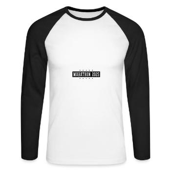 Marathon 2025 Sport - Unisex Long Sleeve Baseball T-Shirt - white/black - Front - Nik (191cm)