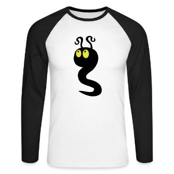 schwarzer Wurm - Unisex Baseballshirt langarm - Weiß/Schwarz - Vorne - Nik (191cm)
