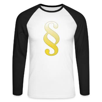 rechtsanwalt anwalt lawyer judge richter law justi - Unisex Baseballshirt langarm - Weiß/Schwarz - Vorne - Nik (191cm)