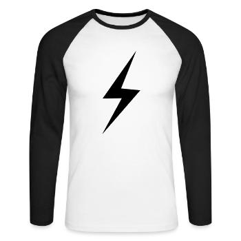 blitz - Unisex Baseballshirt langarm - Weiß/Schwarz - Vorne - Nik (191cm)