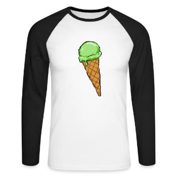 Eis Beach - Unisex Long Sleeve Baseball T-Shirt - white/black - Front - Nik (191cm)