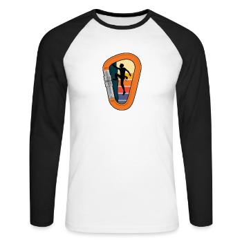 climbing carabiner climbing rope alpine - Unisex Long Sleeve Baseball T-Shirt - white/black - Front - Nik (191cm)