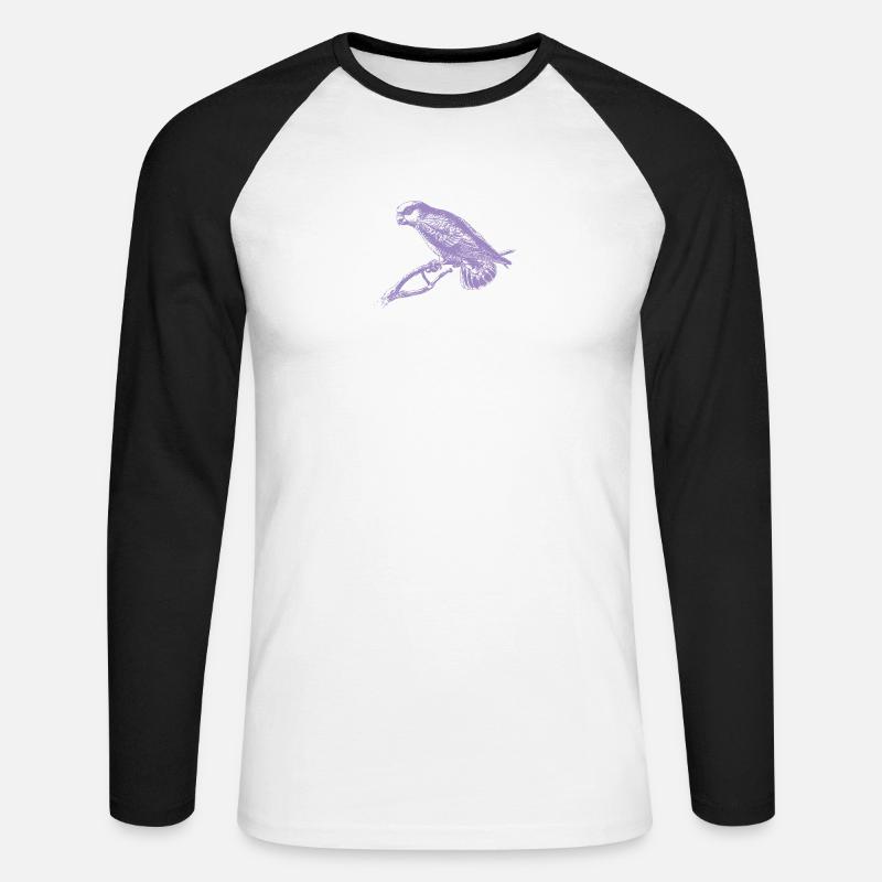 YUBO2 - Unisex Baseballshirt langarm - Weiß/Schwarz