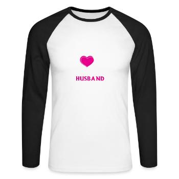 I love my crazy husband, marrying the couple. - Unisex Long Sleeve Baseball T-Shirt - white/black - Front - Nik (191cm)