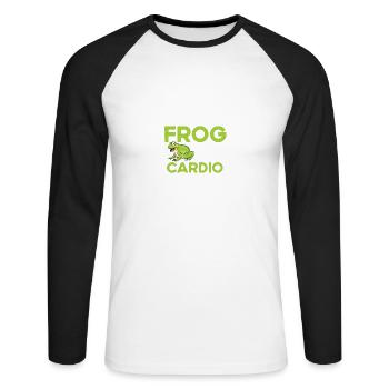 Frog catcher funny quote catch frog -gigging - Unisex Long Sleeve Baseball T-Shirt - white/black - Front - Nik (191cm)