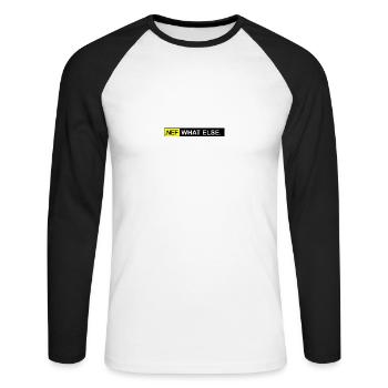 .NEF what else - Unisex Baseballshirt langarm - Weiß/Schwarz - Vorne - Nik (191cm)
