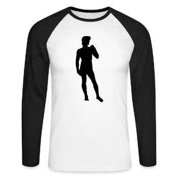 Mein neuer Freund - Unisex Baseballshirt langarm - Weiß/Schwarz - Vorne - Nik (191cm)