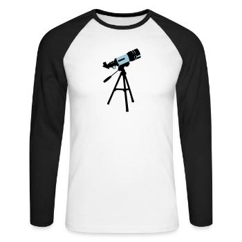 Telescope, Astronomy - Unisex Long Sleeve Baseball T-Shirt - white/black - Front - Nik (191cm)