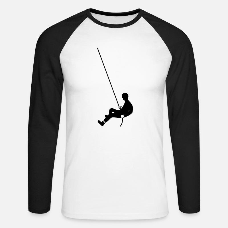 klettern - Unisex Baseballshirt langarm - Weiß/Schwarz