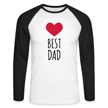 Best Dad (dh) - Unisex Baseballshirt langarm - Weiß/Schwarz - Vorne - Nik (191cm)