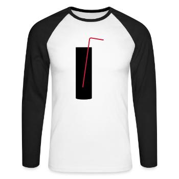 Collinsglas Zombie - Unisex Baseballshirt langarm - Weiß/Schwarz - Vorne - Nik (191cm)