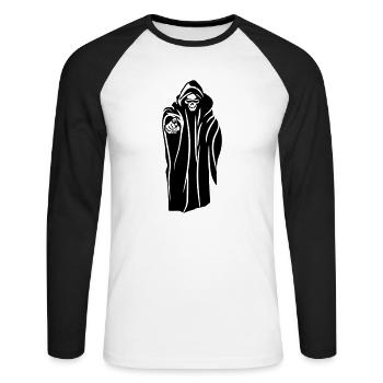 Mort à capuchon mauvais lunettes de soleil - T-shirt baseball manches longues Homme - blanc/noir - Devant - Nik (191cm)