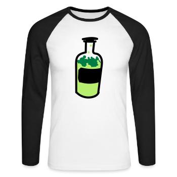 alkohol - Unisex Baseballshirt langarm - Weiß/Schwarz - Vorne - Nik (191cm)