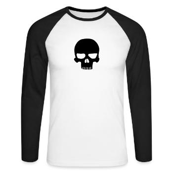 Skull - T-shirt baseball manches longues Homme - blanc/noir - Devant - Nik (191cm)