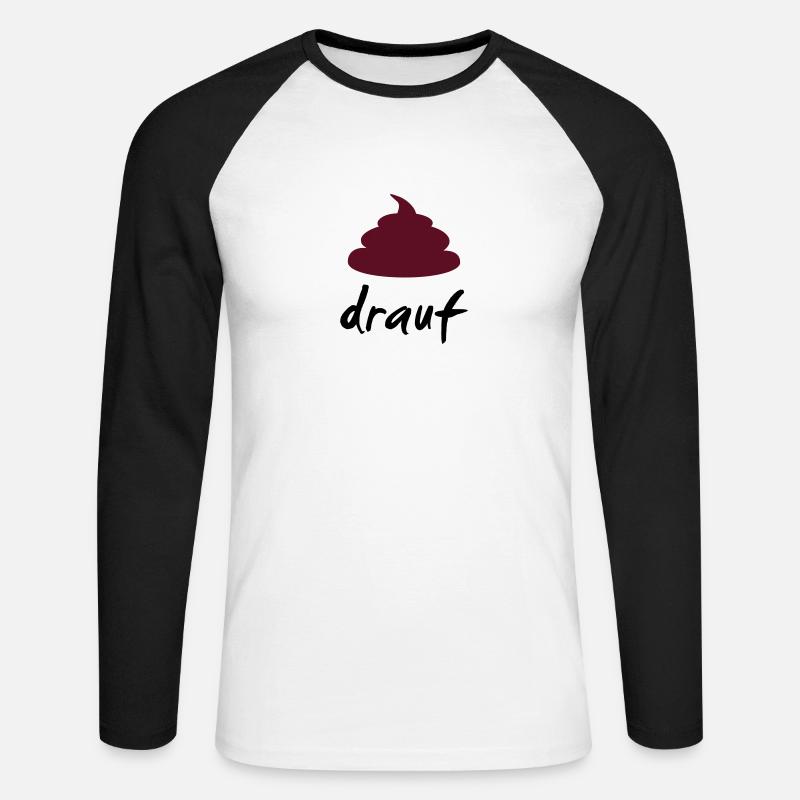 scheiss drauf - Unisex Baseballshirt langarm - Weiß/Schwarz