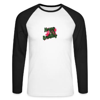 55 Anniversaire - Félicitations cadeau - T-shirt baseball manches longues Homme - blanc/noir - Devant - Nik (191cm)