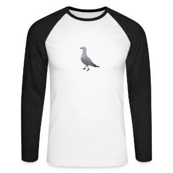 Australian Seagull - Unisex Long Sleeve Baseball T-Shirt - white/black - Front - Nik (191cm)