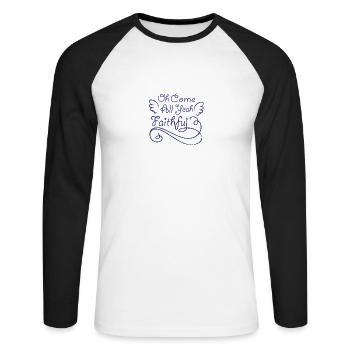 Weihnachtsbaum Weihnachten Christen Glauben Beten - Unisex Baseballshirt langarm - Weiß/Schwarz - Vorne - Nik (191cm)