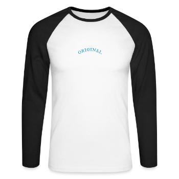 Original 100% Arnold, Geschenk, - Unisex Baseballshirt langarm - Weiß/Schwarz - Vorne - Nik (191cm)