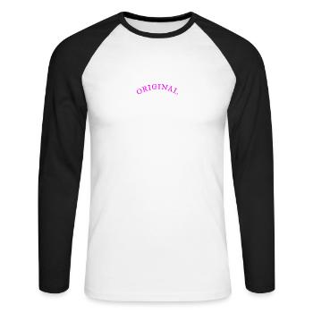 100% original Paula, cadeau, nom - T-shirt baseball manches longues Homme - blanc/noir - Devant - Nik (191cm)