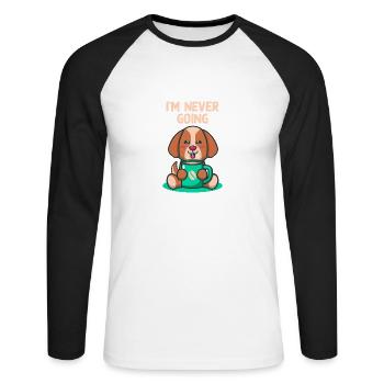 Ich werde nie introvertiert schüchterne Person uns - Unisex Baseballshirt langarm - Weiß/Schwarz - Vorne - Nik (191cm)