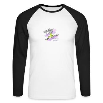 Dancing Queen Elefant Geschenk - Unisex Baseballshirt langarm - Weiß/Schwarz - Vorne - Nik (191cm)