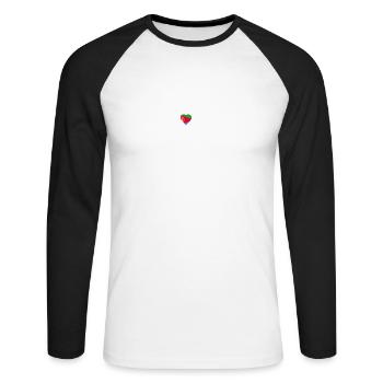 i love home homeland Eritrea - Unisex Long Sleeve Baseball T-Shirt - white/black - Front - Nik (191cm)
