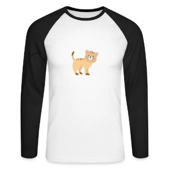 Cute cat - Unisex Long Sleeve Baseball T-Shirt - white/black - Front - Nik (191cm)