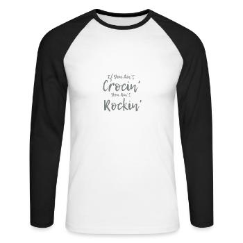 Vintage, if you don't crocinize you're not r - Unisex Long Sleeve Baseball T-Shirt - white/black - Front - Nik (191cm)