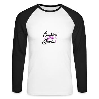 Cookies for santa - Unisex Long Sleeve Baseball T-Shirt - white/black - Front - Nik (191cm)