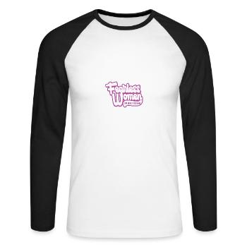 Les femmes intrépides gardent une longueur d’avance - T-shirt baseball manches longues Homme - blanc/noir - Devant - Nik (191cm)