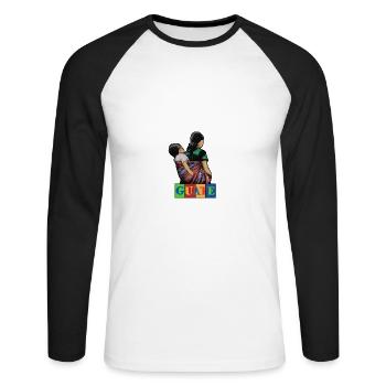 Guatemala Guatemalan Flagge DNA I Geschenk - Unisex Baseballshirt langarm - Weiß/Schwarz - Vorne - Nik (191cm)