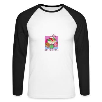 Philippines Filipino Dessert Food I Gift - T-shirt baseball manches longues Homme - blanc/noir - Devant - Nik (191cm)