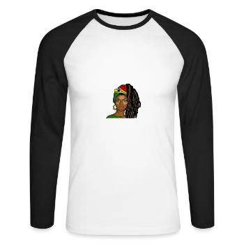 Ghana Ghanaer Flagge Frau Prinzessin I Geschenk - Unisex Baseballshirt langarm - Weiß/Schwarz - Vorne - Nik (191cm)