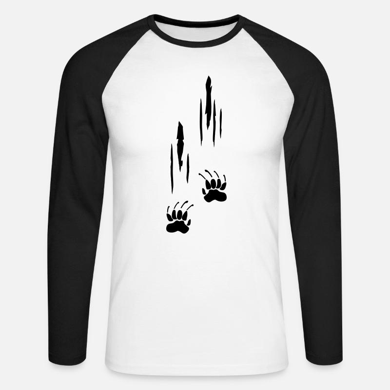 Scratches, Claws - Unisex Long Sleeve Baseball T-Shirt - white/black