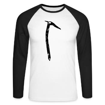 piolet - T-shirt baseball manches longues Homme - blanc/noir - Devant - Nik (191cm)