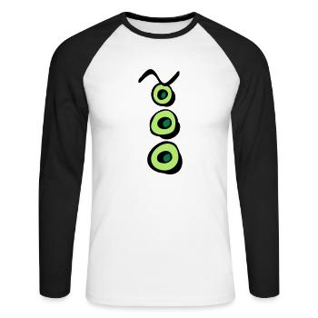 tentakel_p - Unisex Baseballshirt langarm - Weiß/Schwarz - Vorne - Nik (191cm)