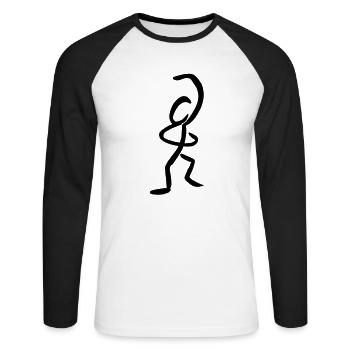 Danseur - T-shirt baseball manches longues Homme - blanc/noir - Devant - Nik (191cm)