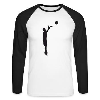 BASKET-BALL - T-shirt baseball manches longues Homme - blanc/noir - Devant - Nik (191cm)