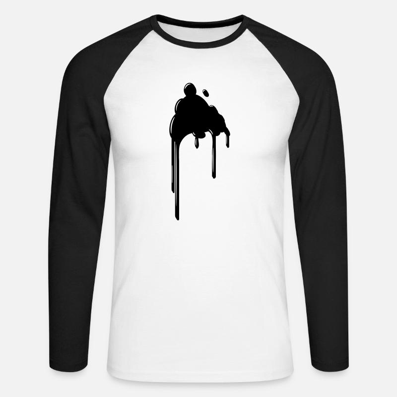 Klecks flecken - Unisex Baseballshirt langarm - Weiß/Schwarz