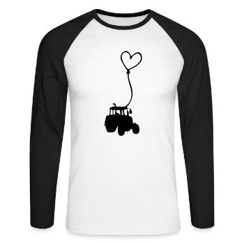 A heart for tractors Gift idea Tractor drivers - Unisex Long Sleeve Baseball T-Shirt - white/black - Front - Nik (191cm)