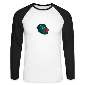 Carte Paille en queue - T-shirt baseball manches longues Homme - blanc/noir - Devant - Nik (191cm)