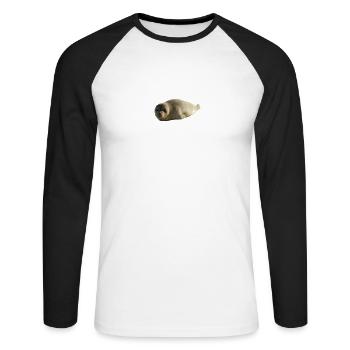 Puppy - Unisex Long Sleeve Baseball T-Shirt - white/black - Front - Nik (191cm)